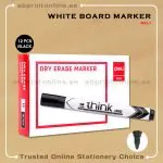 DELI ROUND TIP WHITE BOARD BLACK MARKER PKT/12PCS