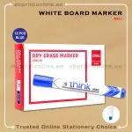 DELI CHISEL TIP WHITE BOARD BLUE MARKER PKT/12PCS