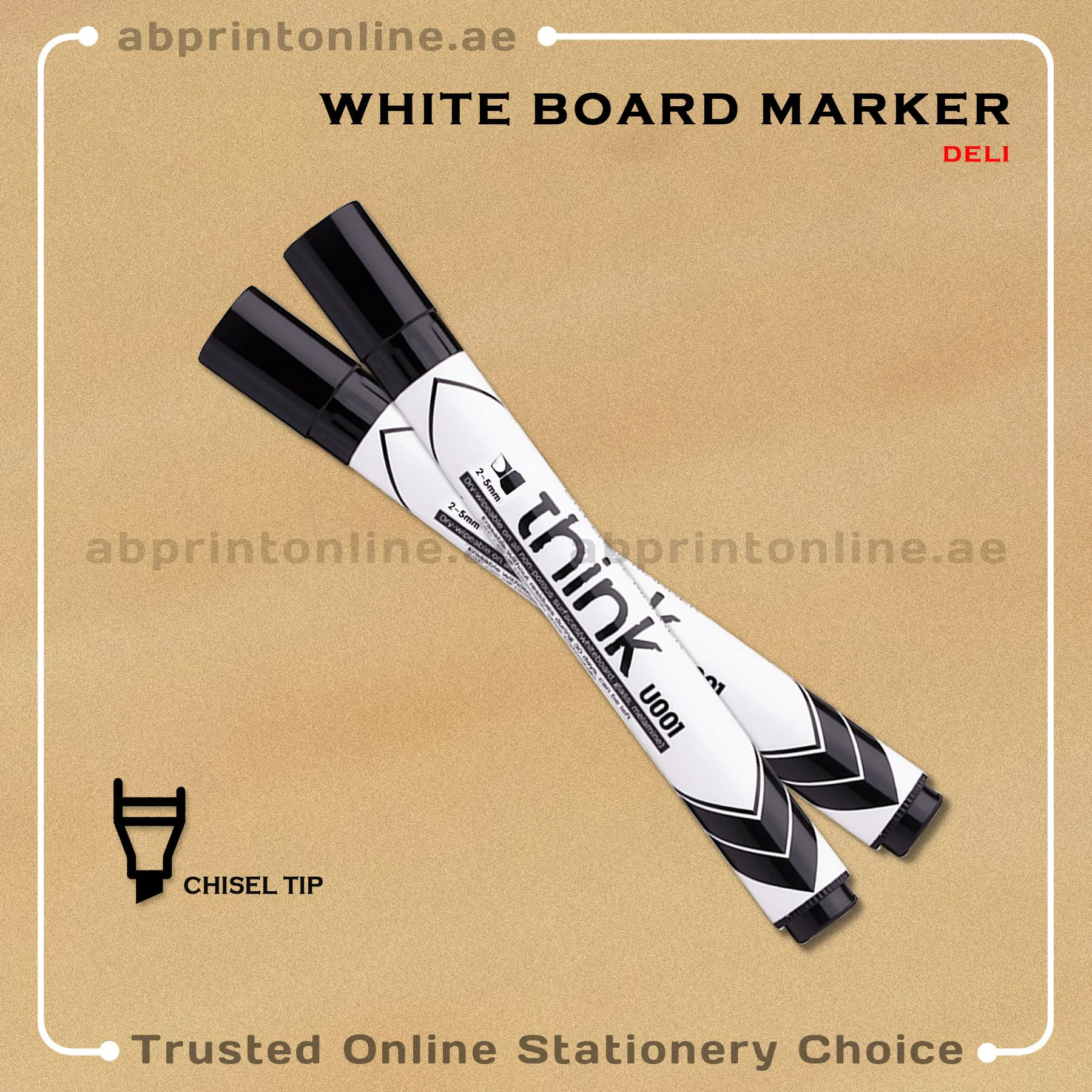 WBMarkerDeliBlackThinkChisel DELI CHISEL TIP WHITEBOARD BLACK MARKER PCS/1 - Image 1