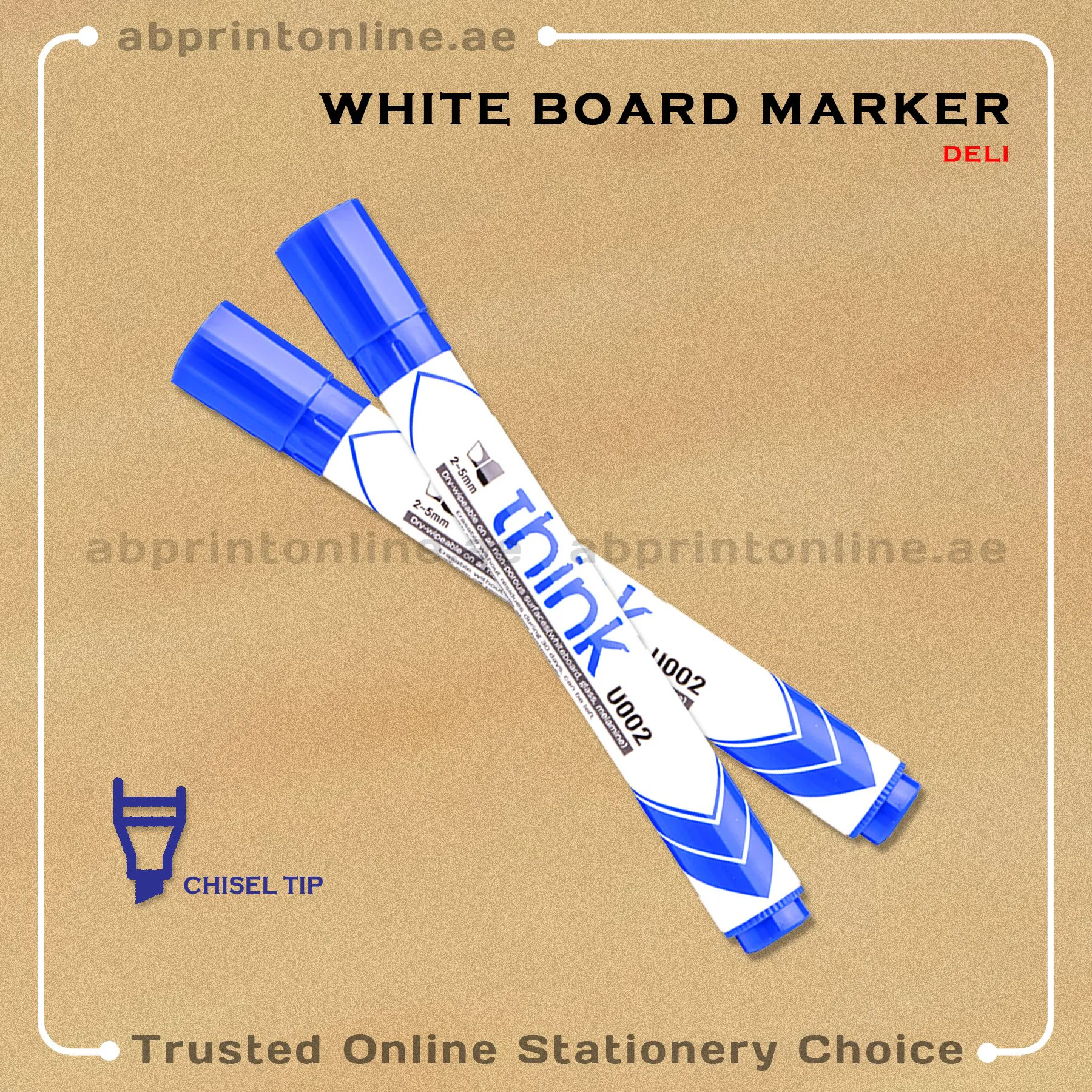 WBMarkerDeliBlueThinkChisel DELI CHISEL TIP WHITEBOARD BLUE MARKER PCS/1 - Image 1