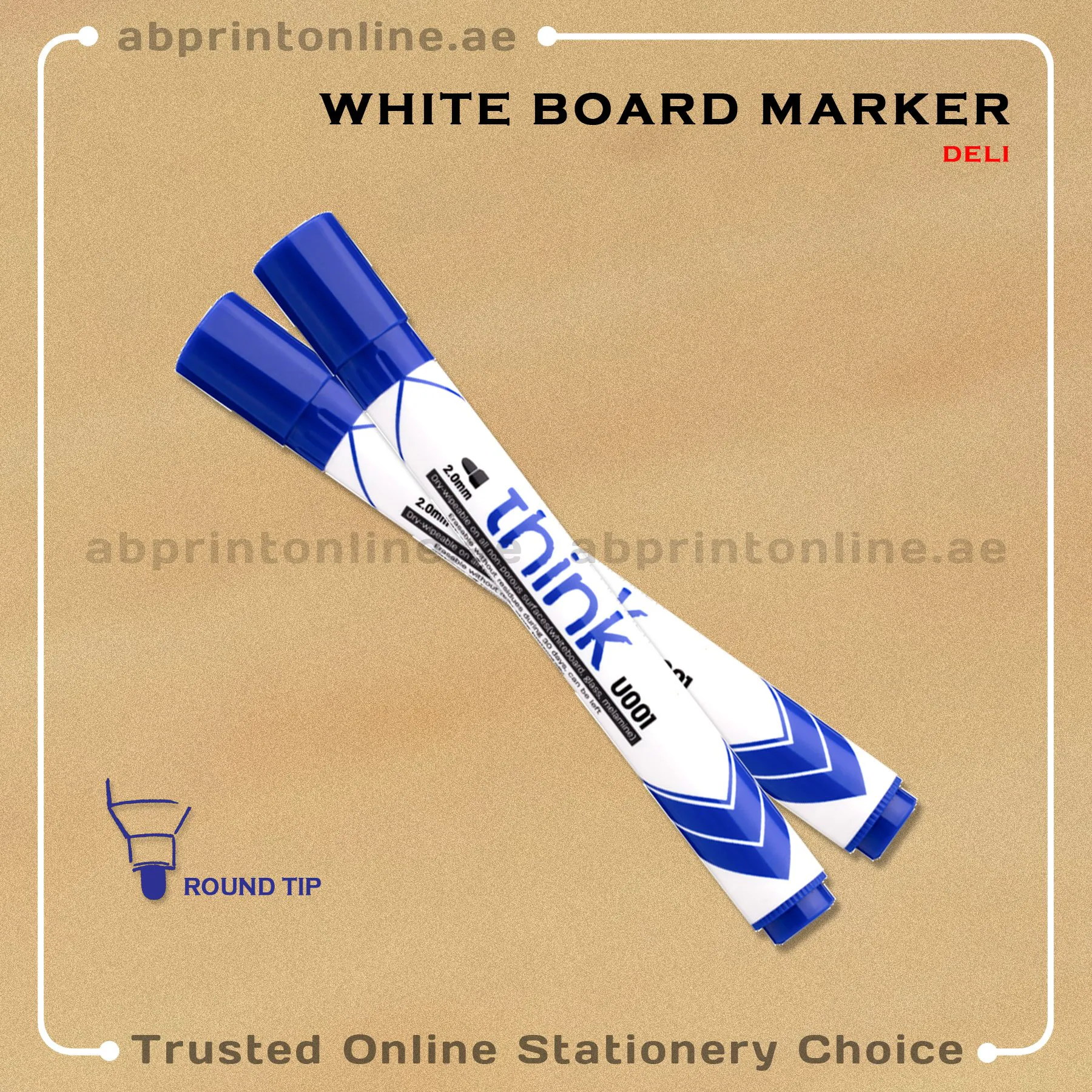 WBMarkerDeliBlueThinkRound DELI ROUND TIP WHITEBOARD BLUE MARKER PCS/1 - Image 1