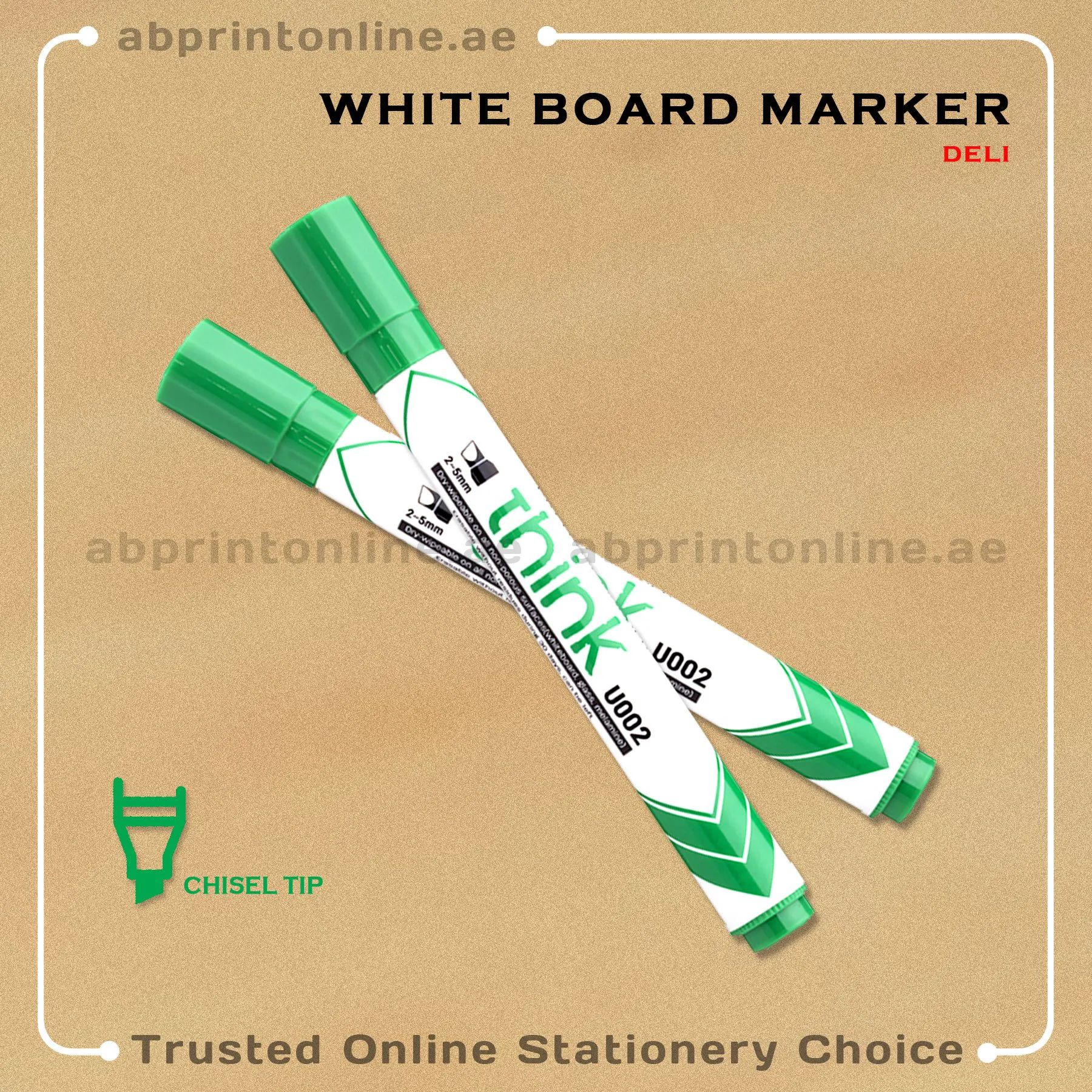 DELI CHISEL TIP WHITEBOARD GREEN MARKER PCS/1 - Image 1