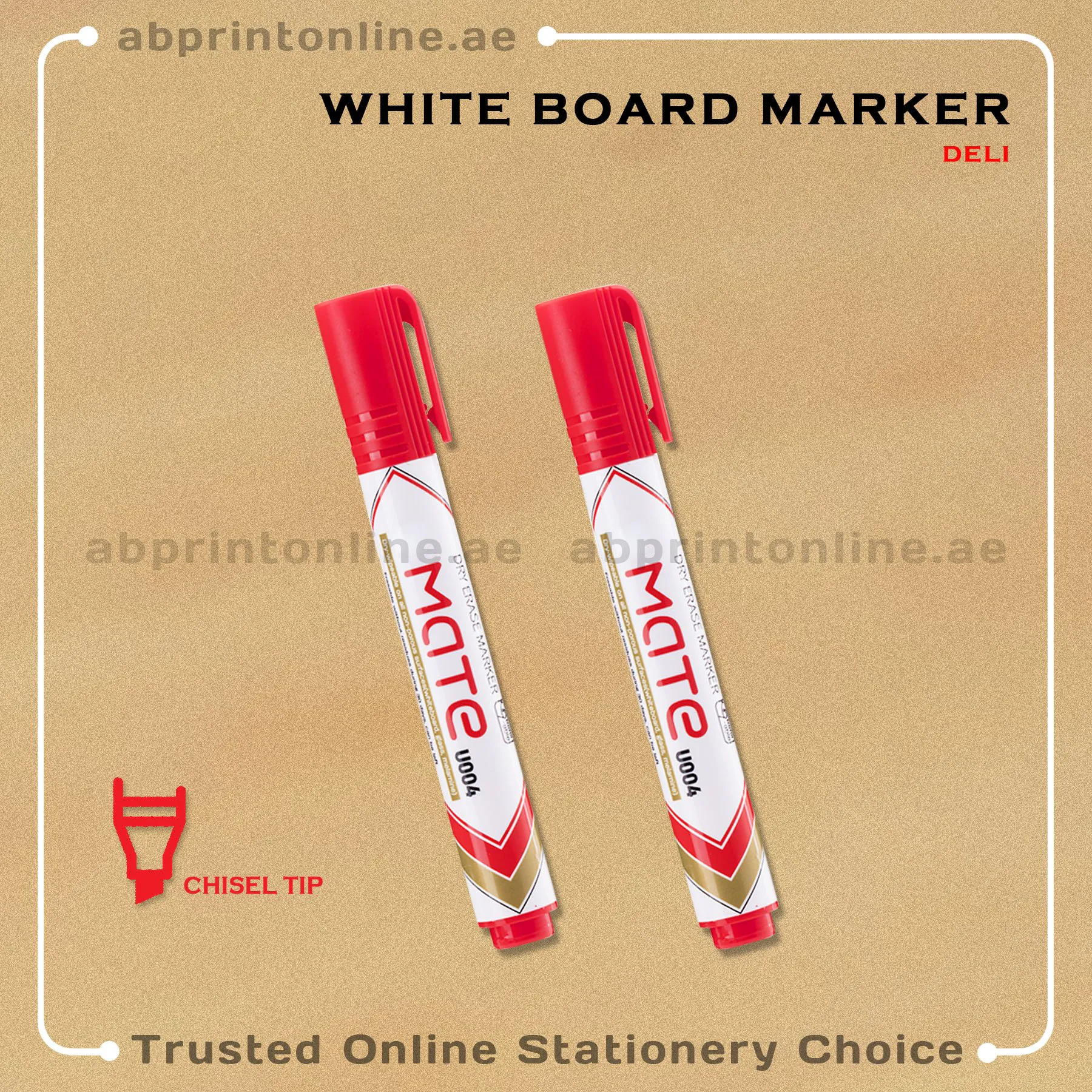 DELI REFILLABLE CHISEL TIP WHITEBOARD RED MARKER PCS/1 - Image 1