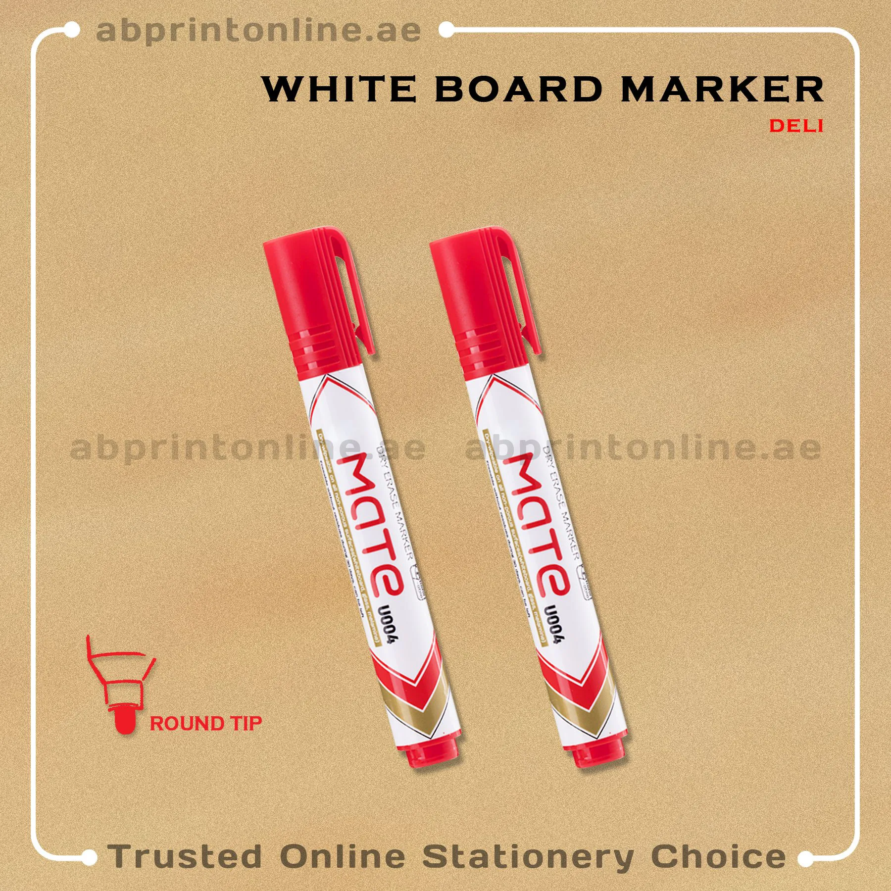 DELI REFILLABLE ROUND TIP WHITEBOARD RED MARKER PCS/1 - Image 1