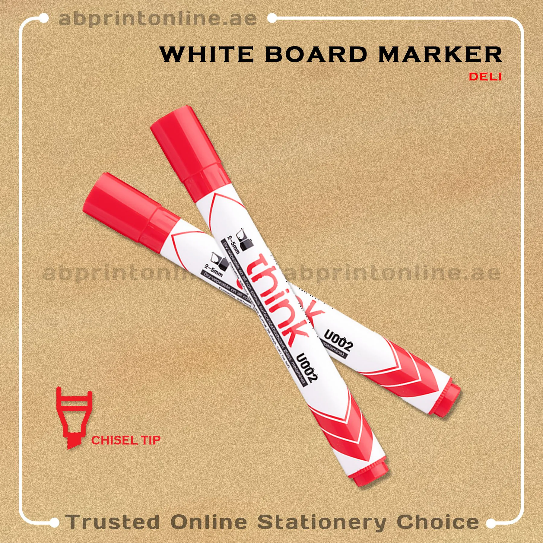 DELI CHISEL TIP WHITEBOARD RED MARKER PCS/1 - Image 1