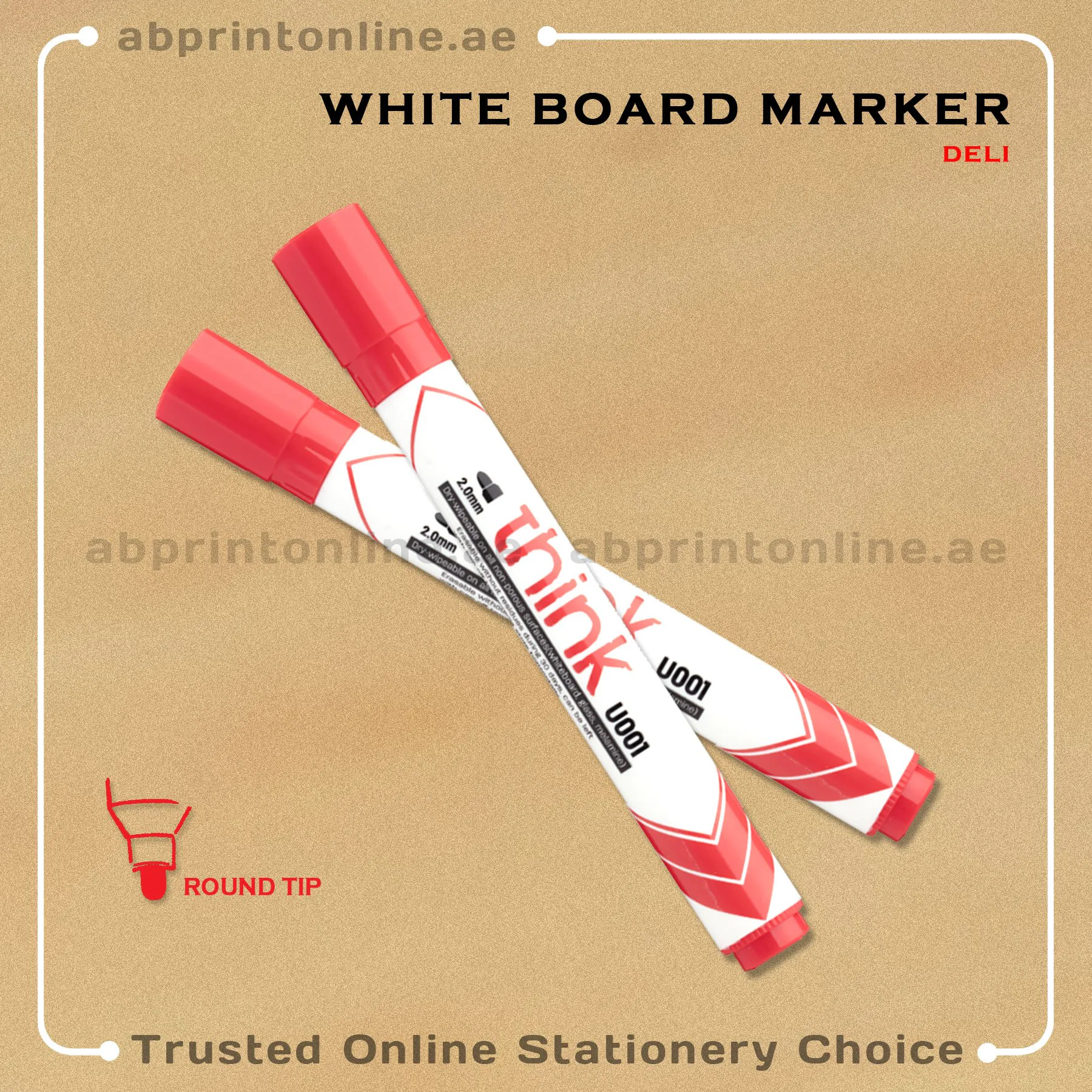 DELI ROUND TIP WHITEBOARD RED MARKER PCS/1 - Image 1