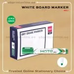 DELI REFILLABLE CHISEL TIP WHITE BOARD GREEN MARKER PKT/12PCS