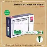 DELI REFILLABLE ROUND TIP WHITE BOARD GREEN MARKER PKT/12PCS