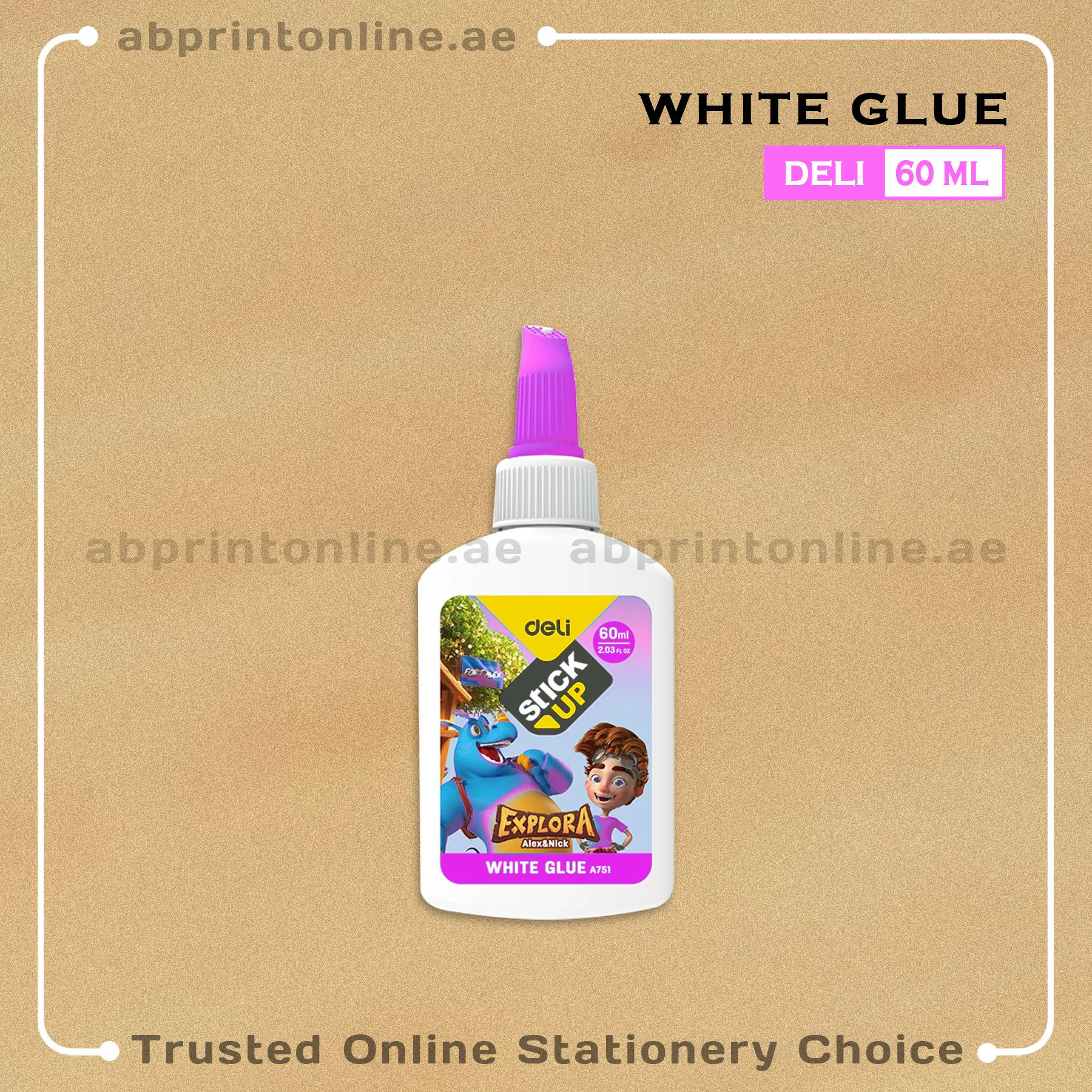 WhiteGlueExplora60mlPink DELI EXPLORA WHITE GLUE 60ML PINK - Image 1