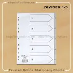DELUXE DIVIDER PLASTIC PVC GREY A4 1-5