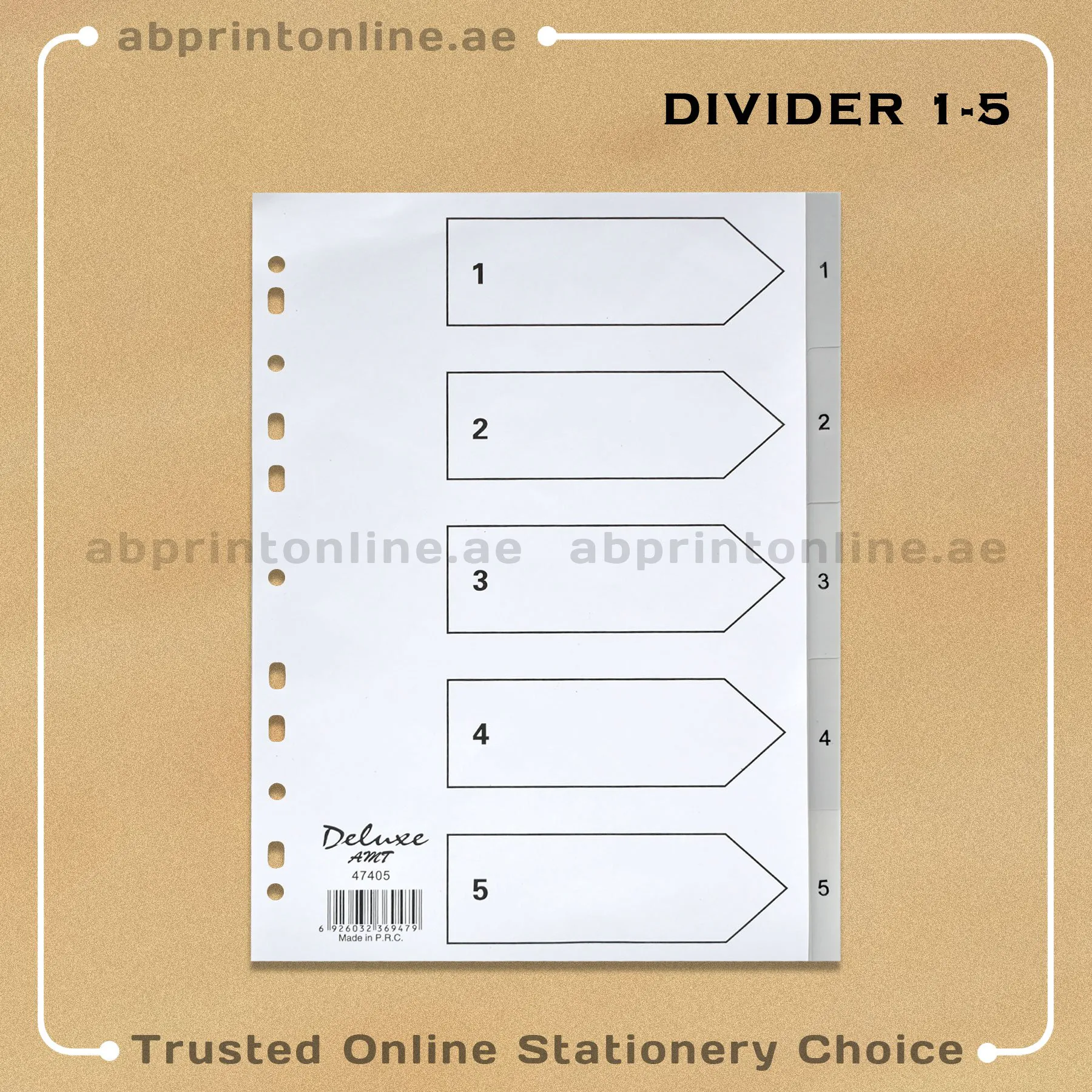 DELUXE DIVIDER PLASTIC PVC GREY A4 1-5 - Image 1