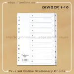 DELUXE DIVIDER PLASTIC PVC GREY A4 1-10