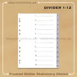 DELUXE DIVIDER PLASTIC PVC GREY A4 1-12
