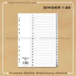 DELUXE DIVIDER PLASTIC PVC GREY A4 1-20