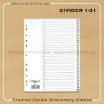 DELUXE DIVIDER PLASTIC PVC GREY A4 1-31