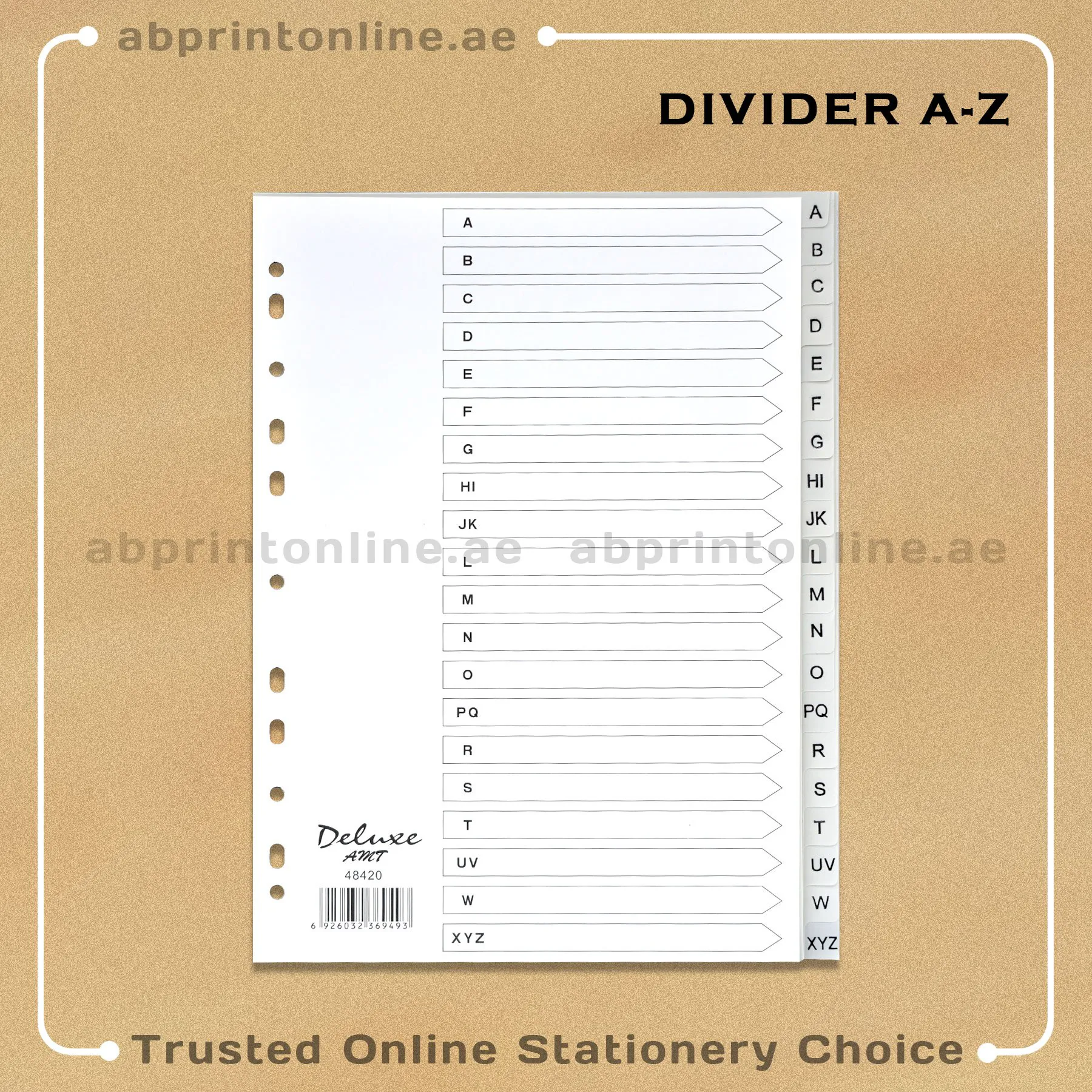 DELUXE DIVIDER PLASTIC PVC GREY A4 A-Z - Image 1
