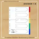 DELUXE DIVIDER PLASTIC COLOR A4  5 TABS