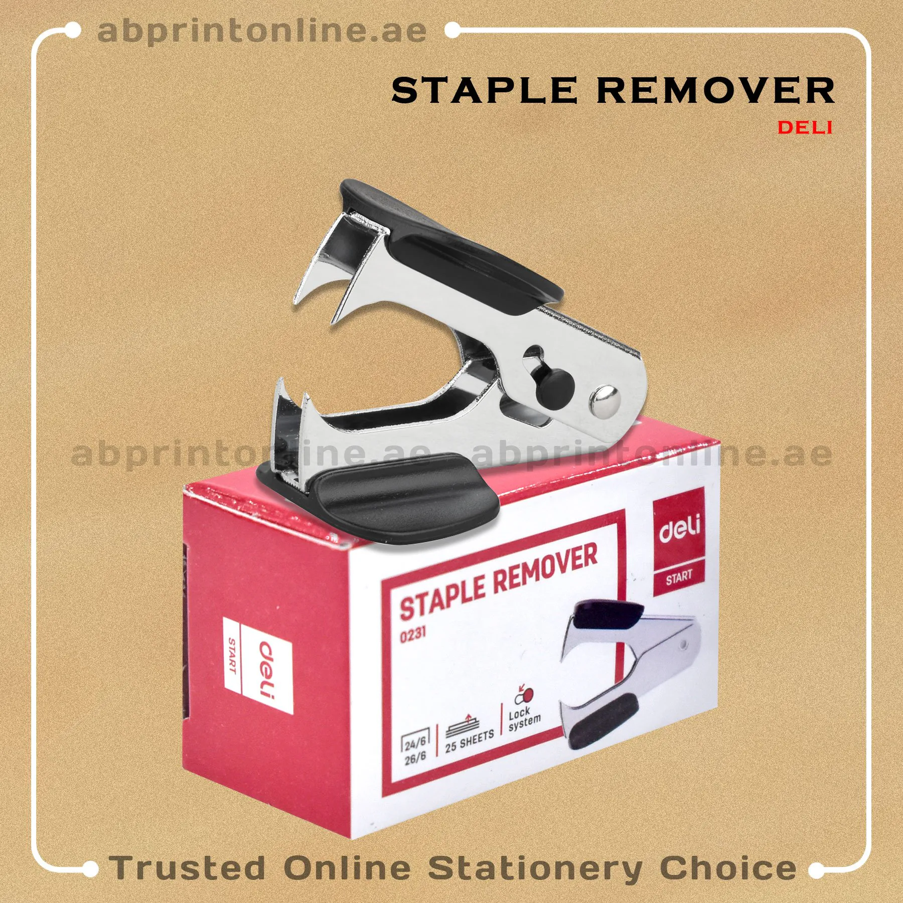 1811_DL_BK DELI MINI METAL STAPLER REMOVER BLACK - Image 1