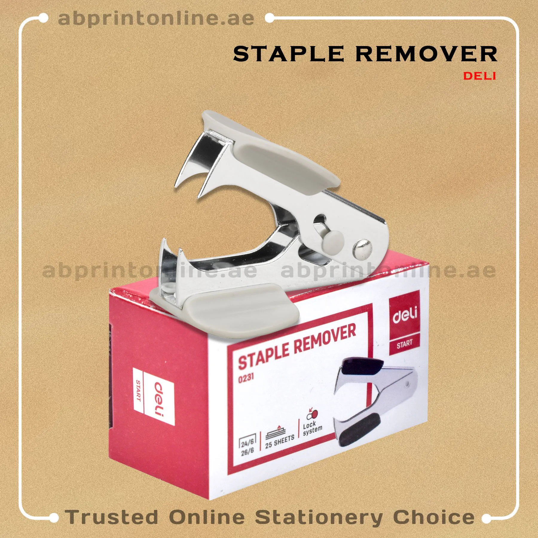 DELI MINI METAL  STAPLER REMOVER WHITE - Image 1