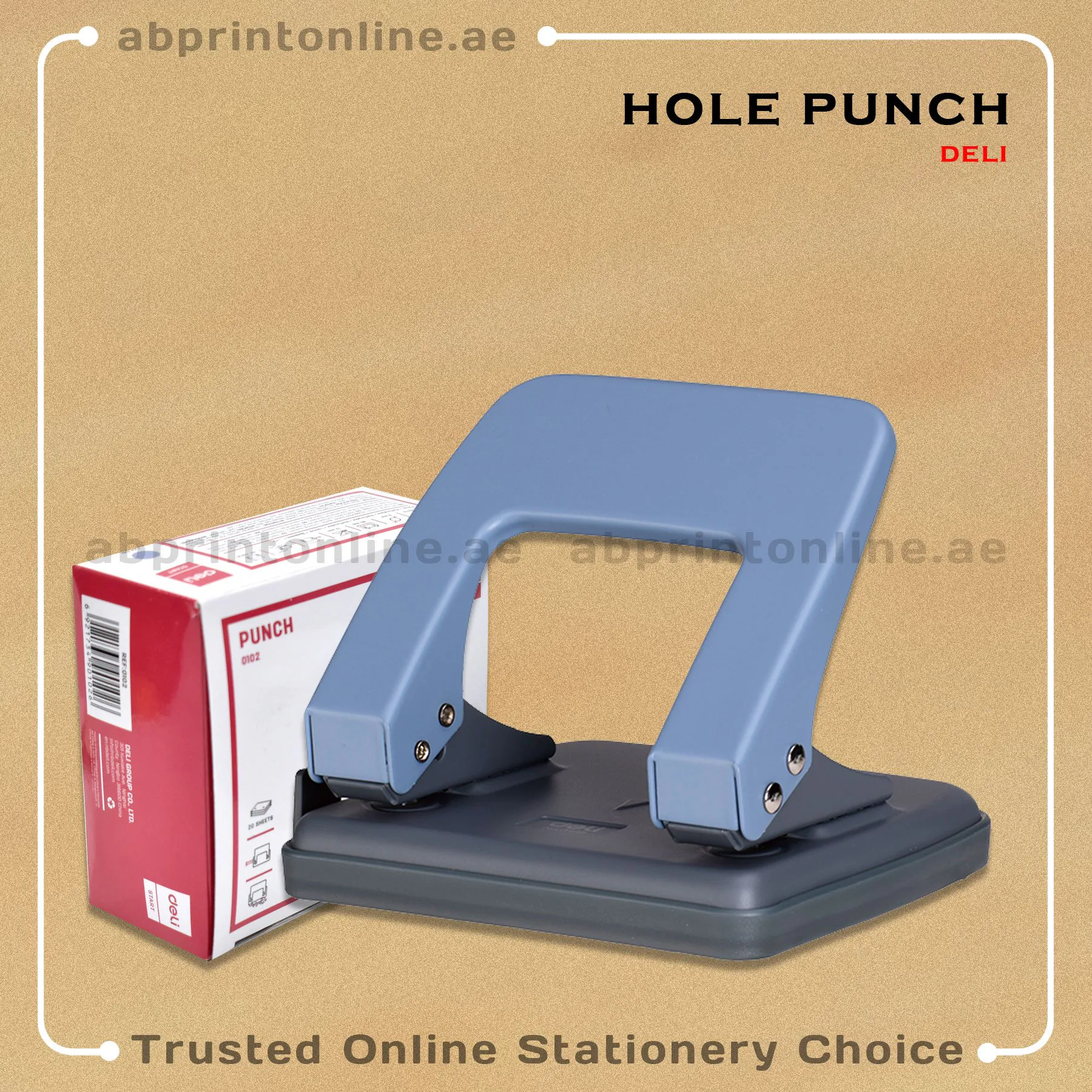 1866_DL_BL DELI HOLE PUNCH 0102, 20 SHEET CAPACITY BLUE COLOR - Image 1
