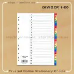 DELUXE DIVIDER PLASTIC COLOR A4  1-20