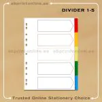 DELUXE DIVIDER PAPER COLOR A4  1-5