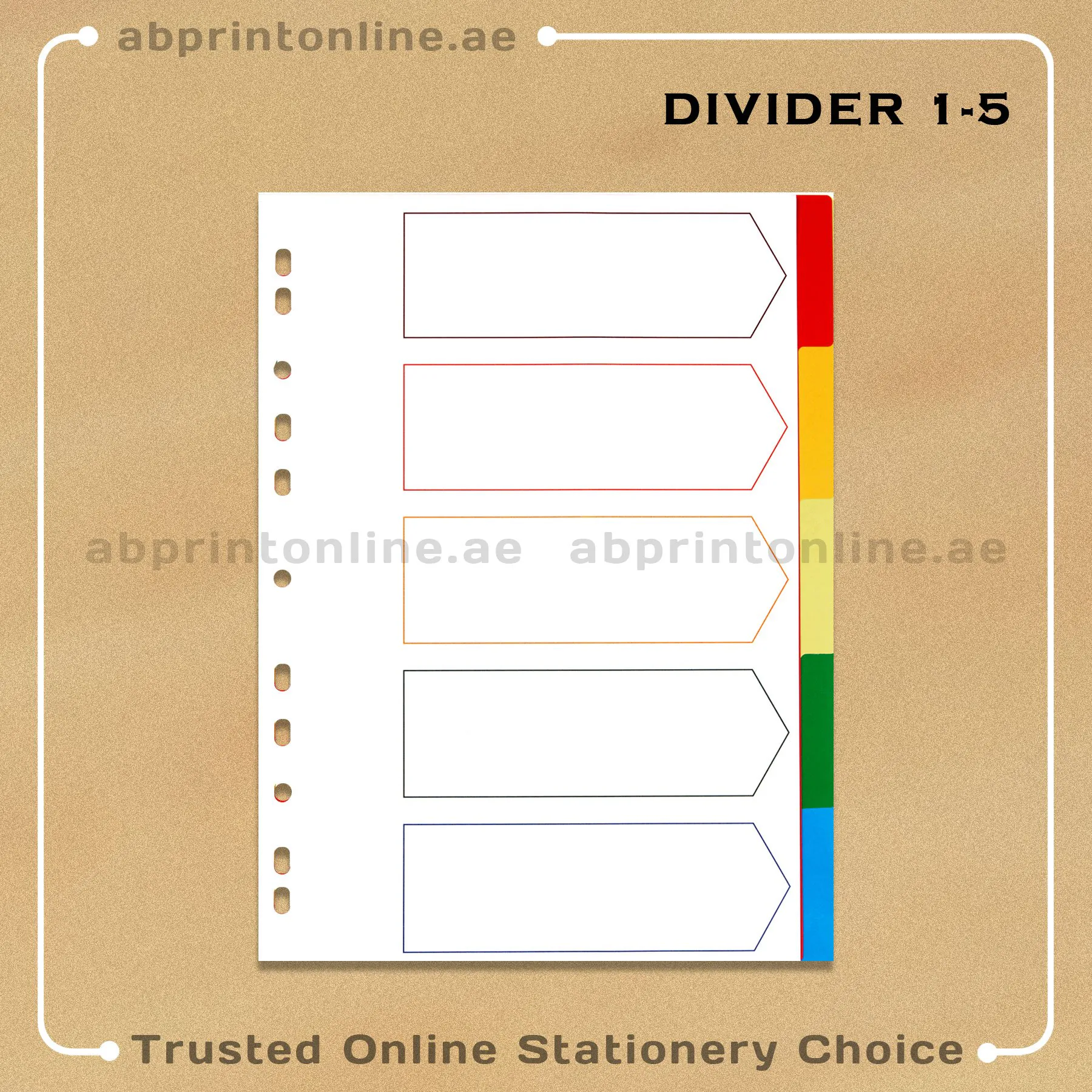 DELUXE DIVIDER PAPER COLOR A4  1-5 - Image 1