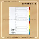 DELUXE DIVIDER PAPER COLOR A4  1-10