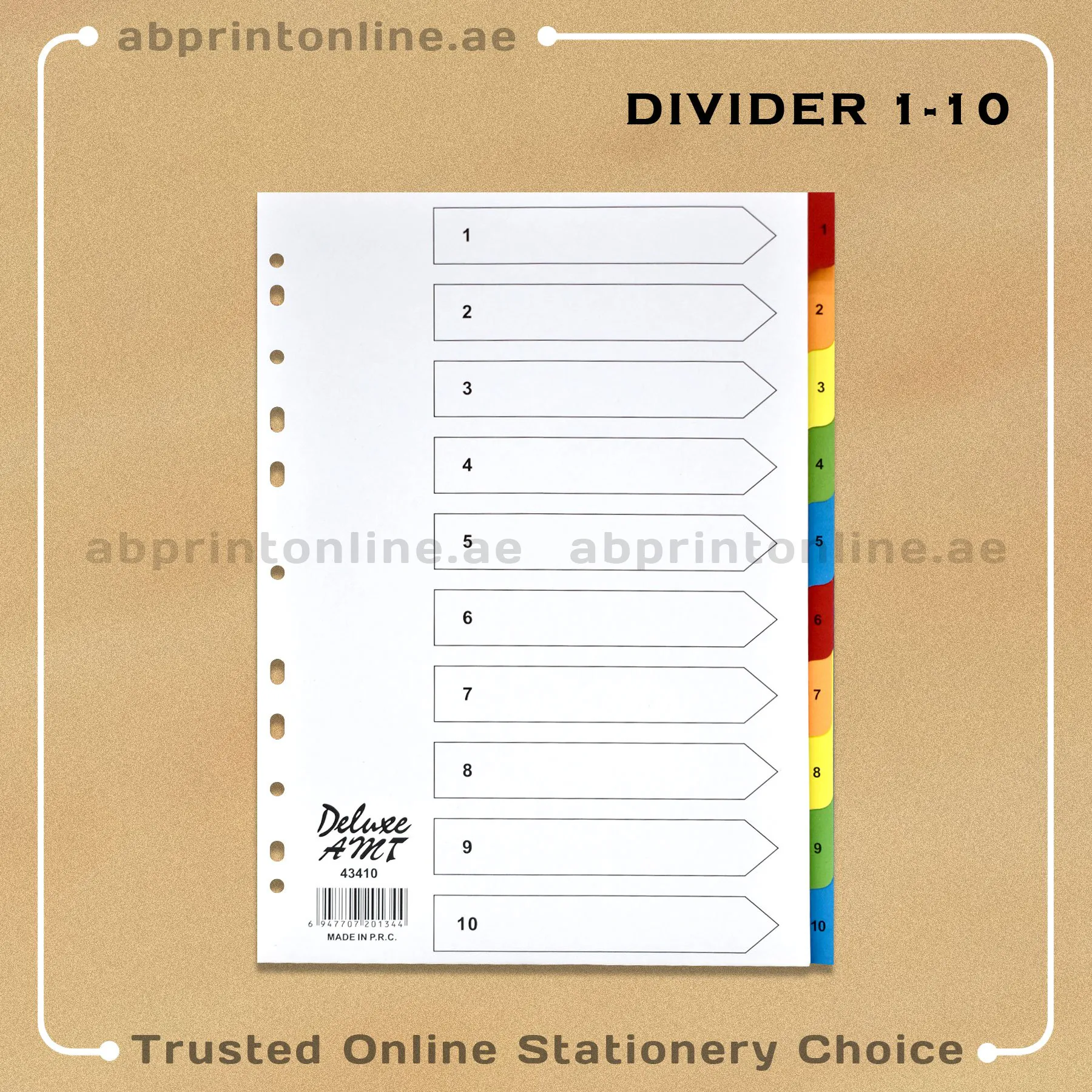 DELUXE DIVIDER PAPER COLOR A4  1-10 - Image 1