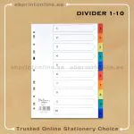DELUXE DIVIDER PLASTIC COLOR A4  1-10