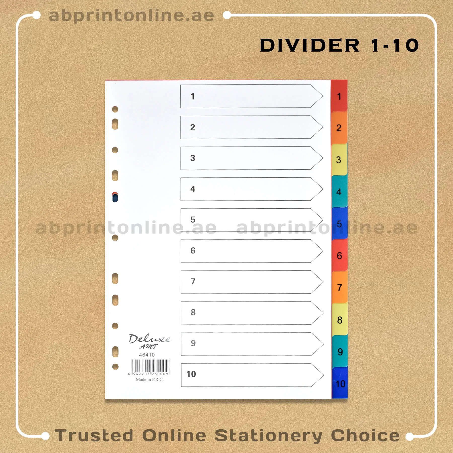 DELUXE DIVIDER PLASTIC COLOR A4  1-10 - Image 1