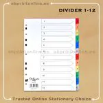 DELUXE DIVIDER PLASTIC COLOR A4  20TAB