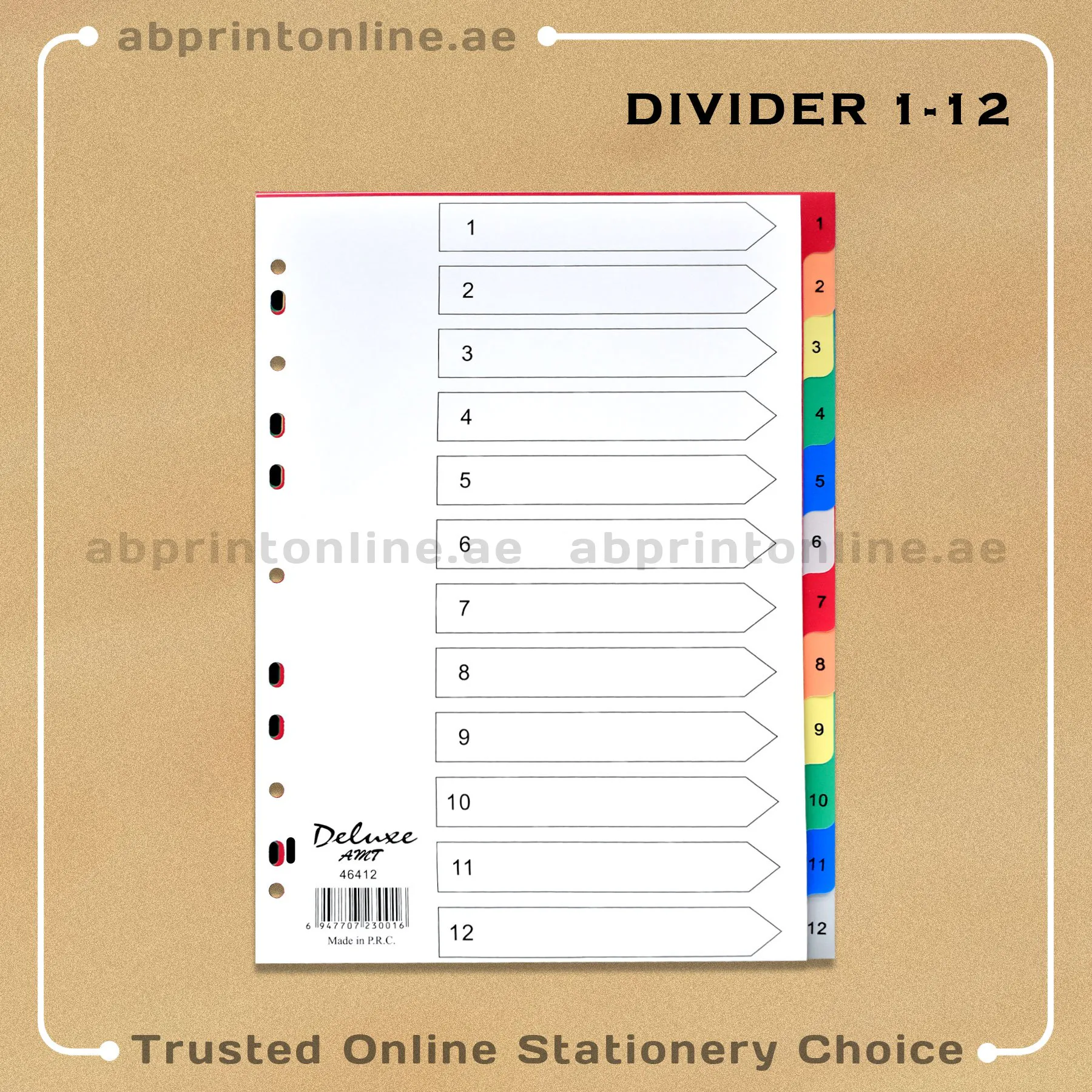 DELUXE DIVIDER PLASTIC COLOR A4  20TAB - Image 1