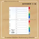 DELUXE DIVIDER PLASTIC COLOR A4  1-12