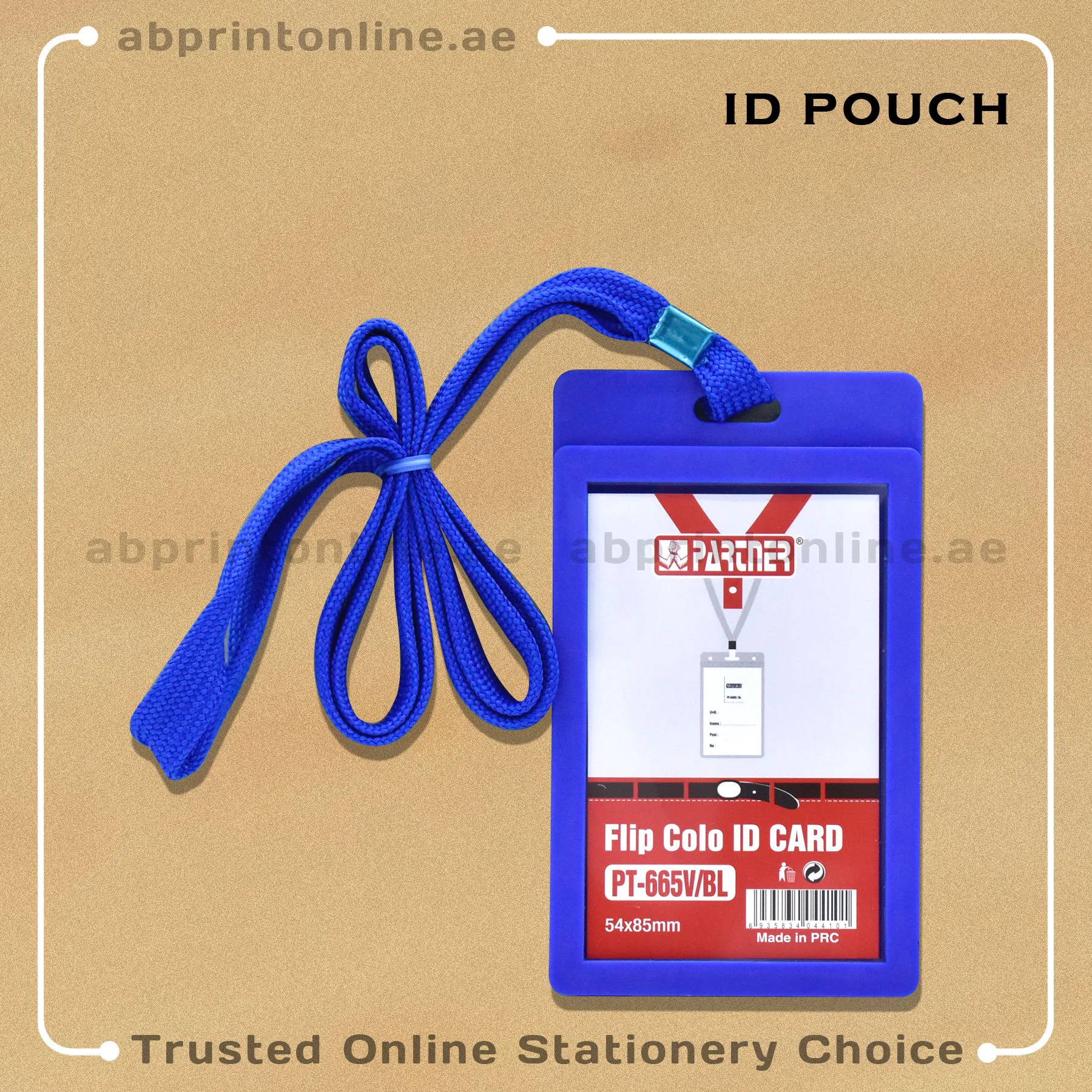 PARTNER ID CARD HOLDER WITH ROPE BLUE COLOR VERTICAL - Image 1