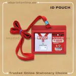 PARTNER ID CARD HOLDER WITH ROPE RED COLOR HORIZONTAL