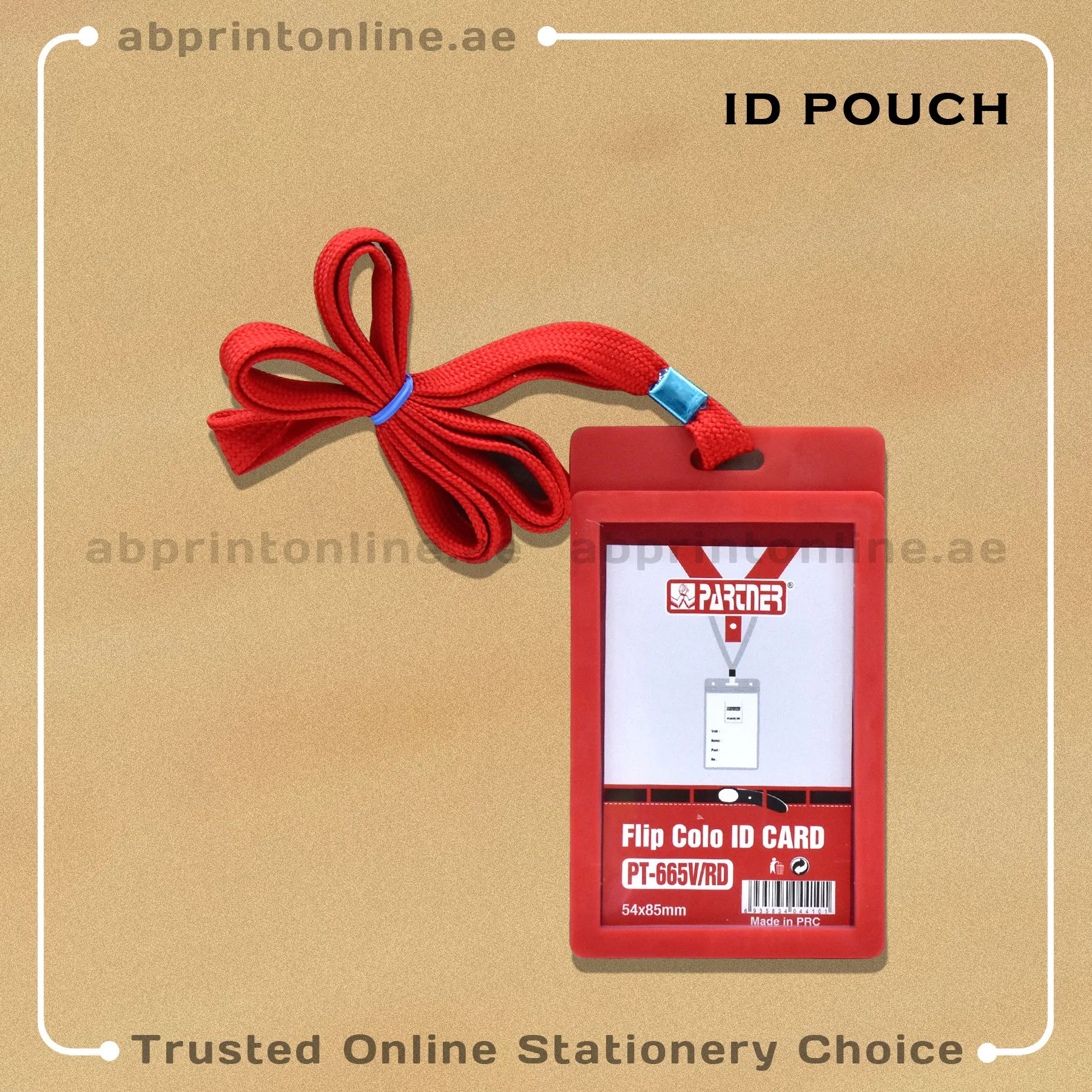 PARTNER ID CARD HOLDER WITH ROPE RED COLOR VERTICAL - Image 1