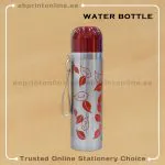STAINLESS STEEL VACCUM WATER BOTTLE SILVER & RED 500ML