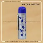 STAINLESS STEEL VACCUM WATER BOTTLE SILVER & BLUE 500ML