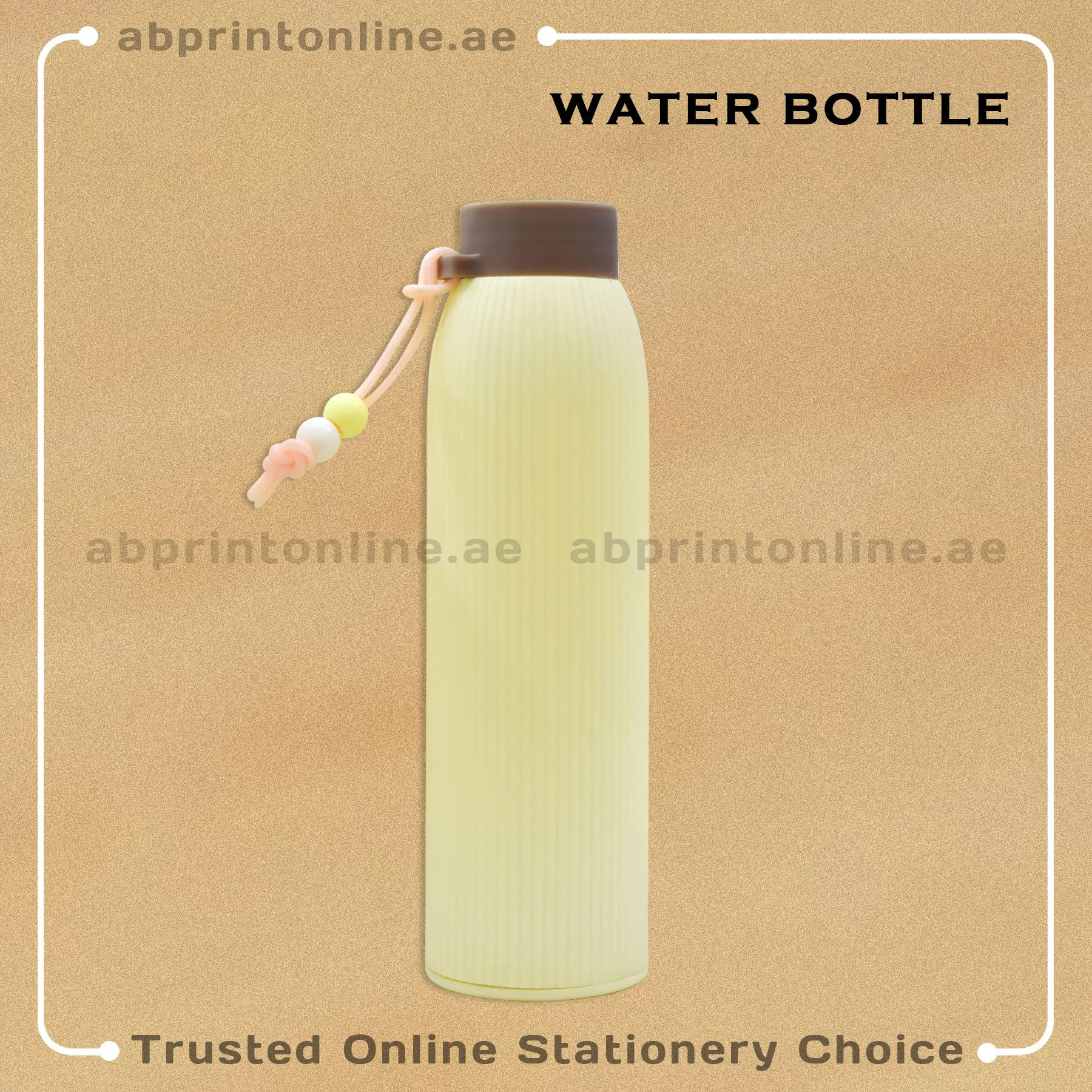 4488_1 GLASS WATER BOTTLE YELLOW DESIGN - Image 1