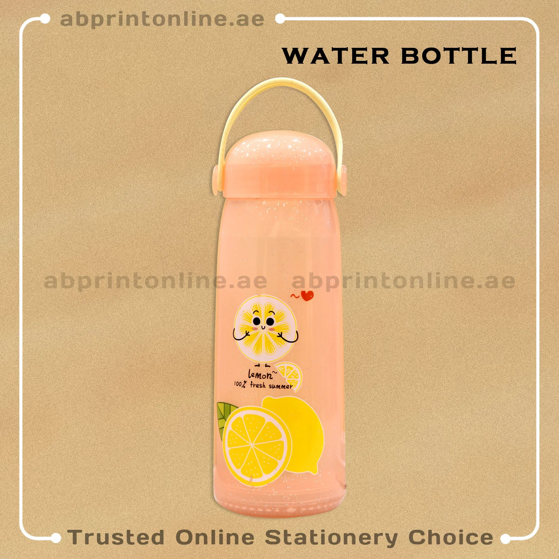 GLASS WATER BOTTLE LEMON DESIGN - Image 1
