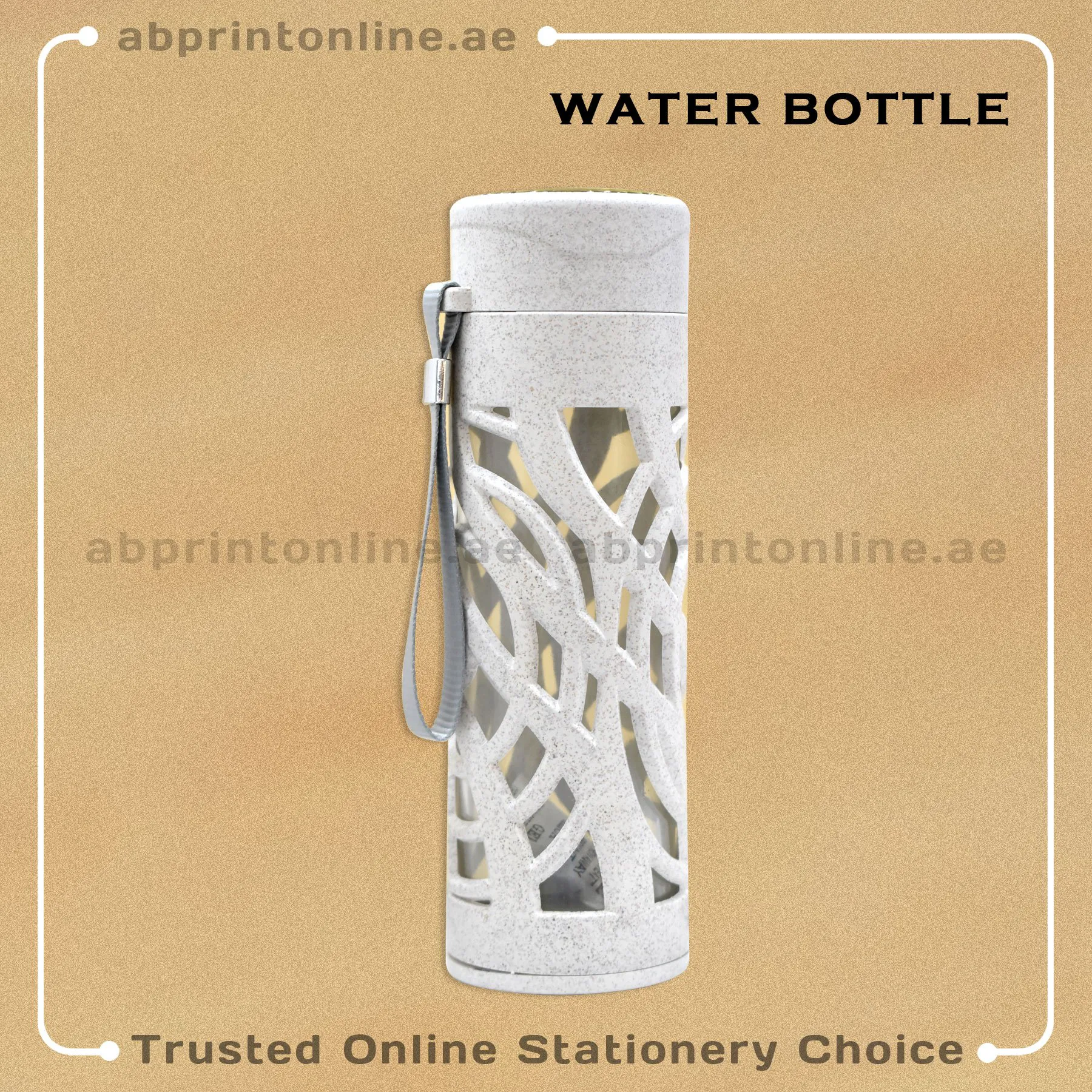 4488_4 GLASS WATER BOTTLE IVORY DESIGN - Image 1