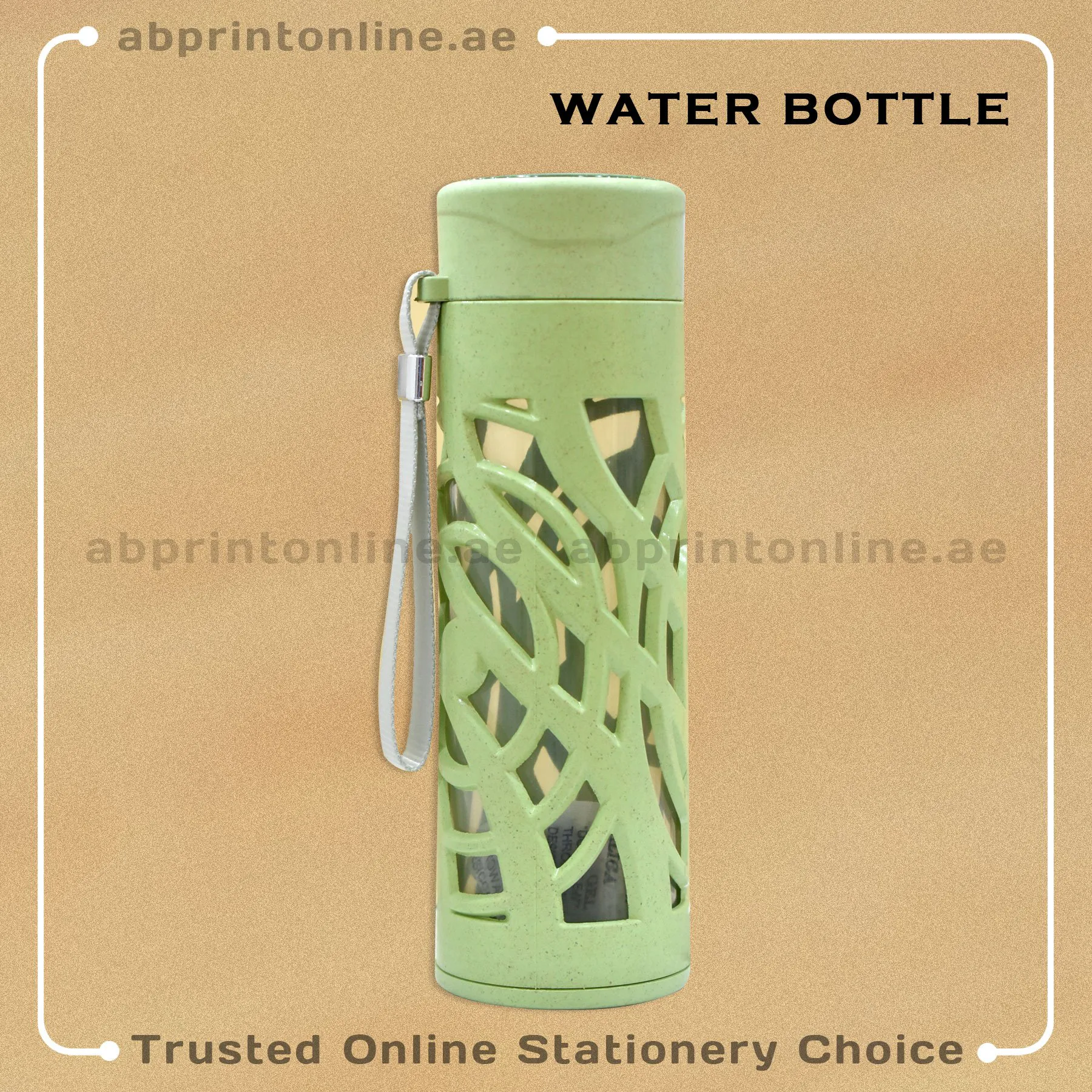GLASS WATER BOTTLE GREEN DESIGN - Image 1