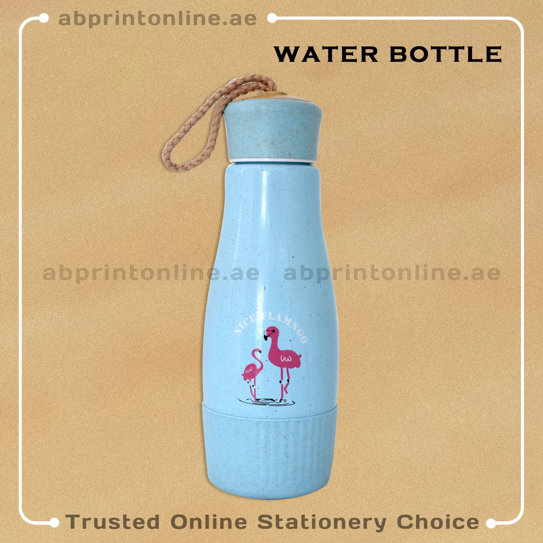 4488_7 GLASS WATER BOTTLE FLEMINGO DESIGN - Image 1