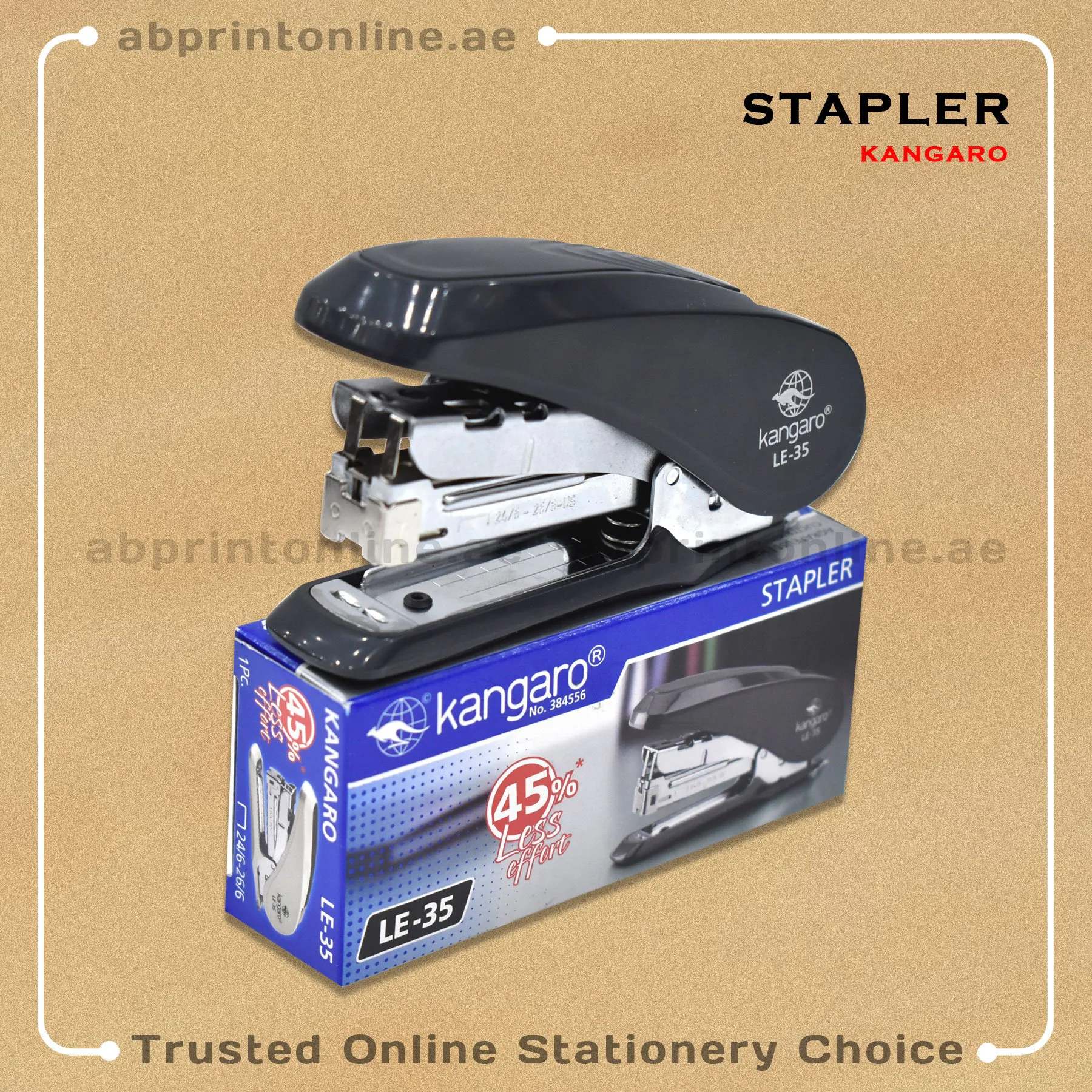 4703_BLK KANGARO STAPLER LE-35,30 SHEETS CAPACITY,BLACK COLOR - Image 1