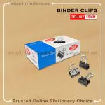 DELUXE BINDER CLIPS 15MM BLACK PKT/12PCS