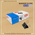 DELUXE BINDER CLIPS 25MM BLACK PKT/12PCS