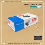 DELUXE BINDER CLIPS 32MM BLACK PKT/12PCS