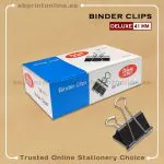 DELUXE BINDER CLIPS 41MM BLACK PKT/12PCS
