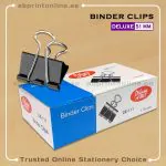 DELUXE BINDER CLIPS 51MM BLACK PKT/12PCS
